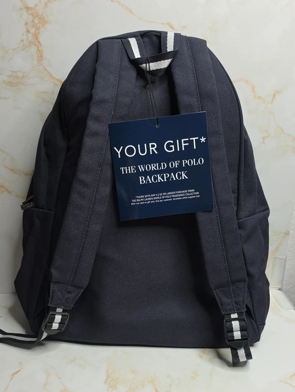 Ralph Lauren Polo Navy Embroidered Logo Backpack New